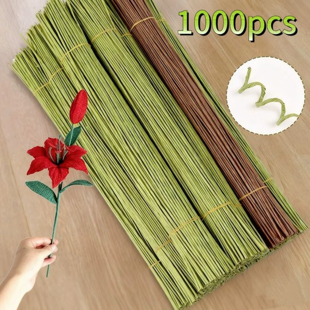 Grünes Drahtgeflecht und Papier für die DIY-Verpackung von Blumenstielen und Blumensträußen - Bild 1
