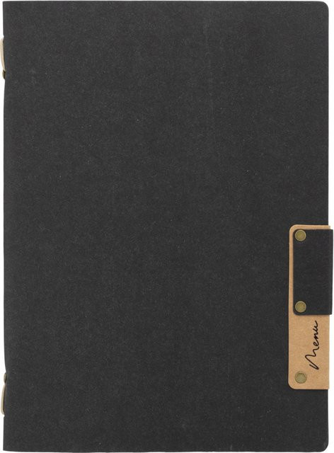 Securit Speisekartenhülle A5 Nature Naturfaser mit 4 Sichtfenstern, Schwarz, B: 17,5 cm, H: 25 cm - Bild 1