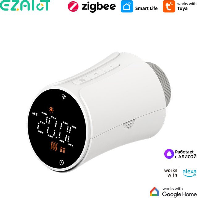EZAIOT Smart Tuya ZigBee Thermostat Heizkörperventil TRV in Weiß mit Alexa und Google Home Unterstützung - Bild 1