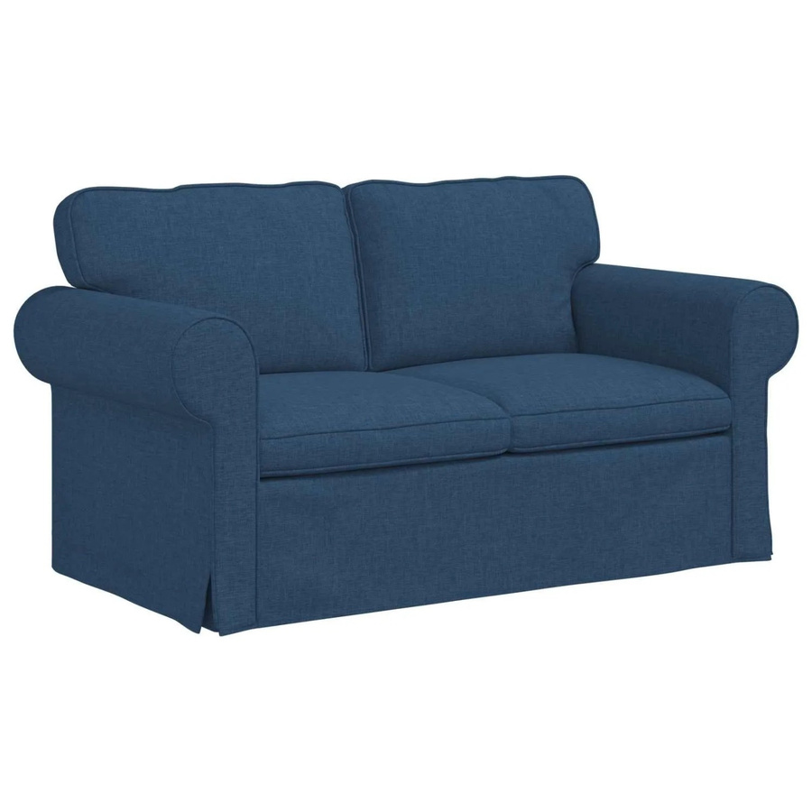 vidaXL Sofa Blau mit Stoffbezug und Metallrahmen B/T/H: 215 x 82 x 80 cm - Bild 2