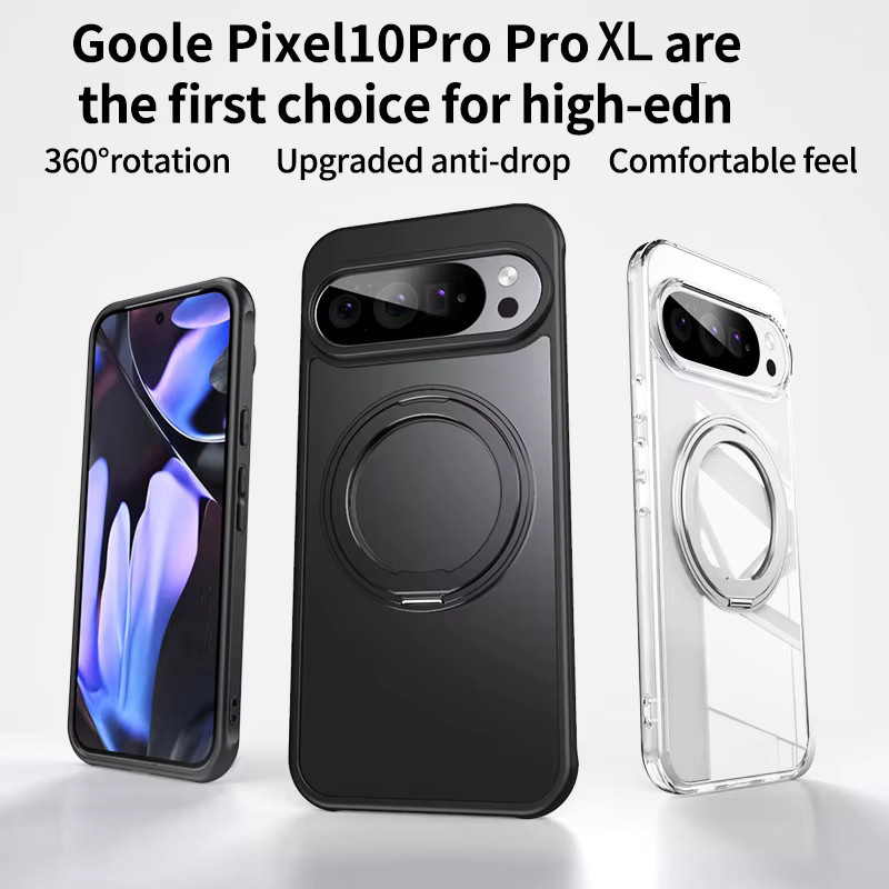 Transparente Handyhülle für Google Pixel 10 Pro XL, 9A und 8A mit magnetischer drehbarer Halterung und MagSafe-Kompatibilität, stoßfeste Schutzhülle - Bild 2