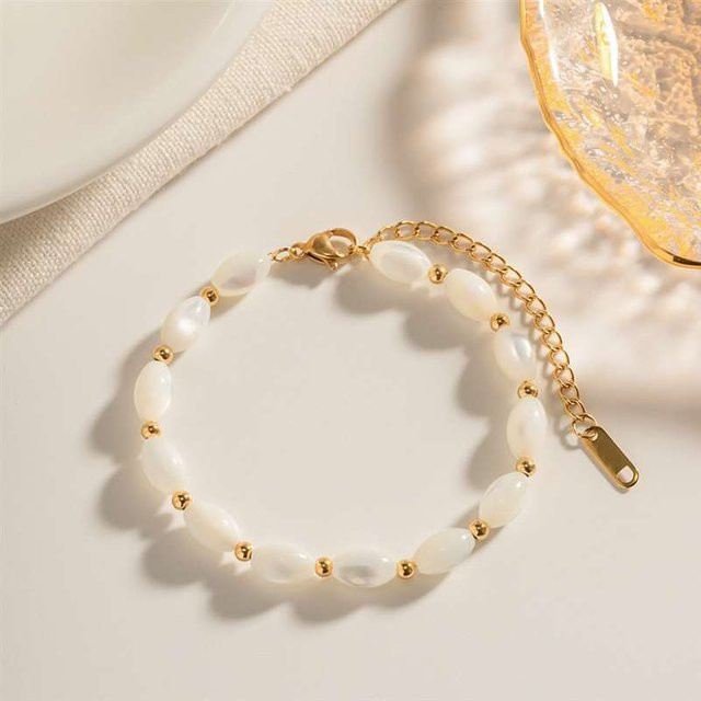 Lina Jw Armband, Muschelperlen, Edelstahl, Gold, Damen - Bild 1