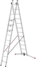 Hailo Mehrzweckleiter S110 Pro 2-teilig, 2 x 12 Sprossen, Silber, B/T/H: 339 x 149 x 219 cm - Bild 1