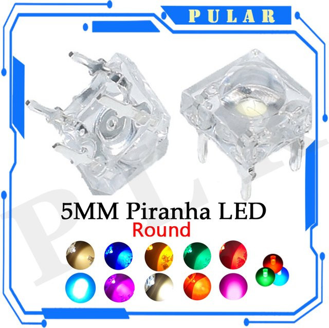 SAMIORE ROBOT 10 Stück F5 Piranha RGB LED Dioden 4-polig in Weiß Rot Grün Bernstein Klar mit 5 mm Durchmesser - Bild 1