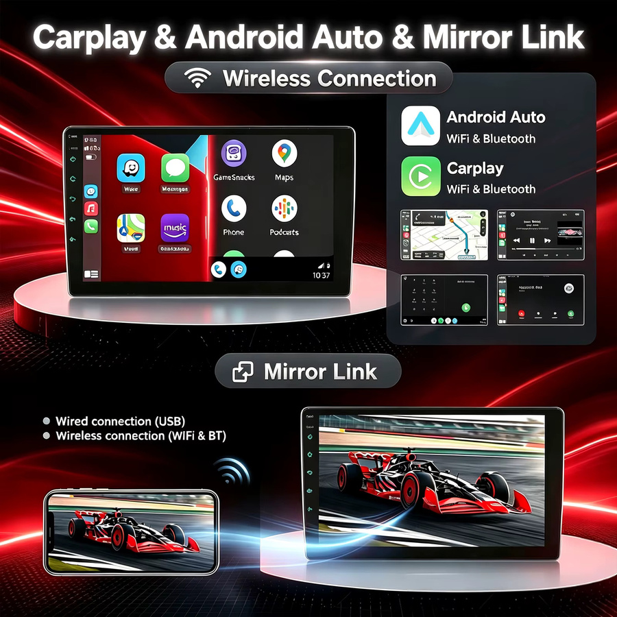 MOPECT 9 Zoll 2 DIN Autoradio für Opel Astra J 2009-2014 mit Android 15, kabellosem Apple CarPlay & Android Auto, 4GB RAM, 64GB ROM, DAB+ Digitalradio, GPS-Navigation, Bluetooth und FM RDS in Schwarz - Bild 4