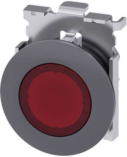 Siemens Leuchtdrucktaster 3SU1061-0JB20-0AA0 mit Metall-Frontring, rund, Knopf Rot, Sandgrau - Bild 1