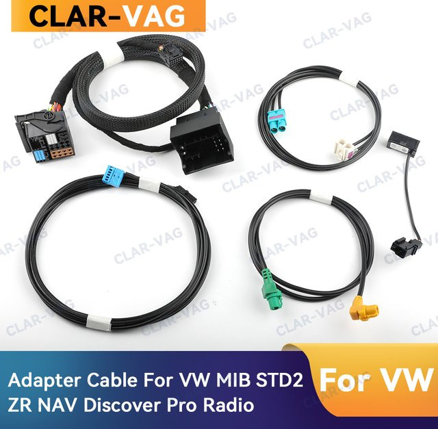 Radio Adapter Kabelbaum für VW Golf 7 MK7 Passat B8 Tiguan MQB MIB STD2 ZR NAV Discover Pro von CLAR-VAG in Schwarz - Bild 1