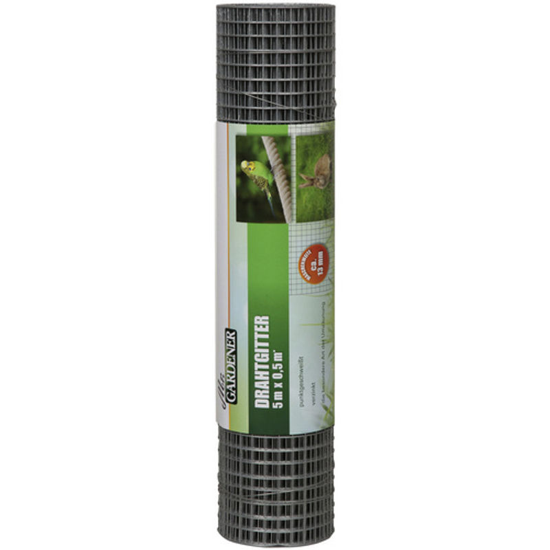 Mr. GARDENER Drahtgitter aus verzinktem Stahl, silberfarben, Rolle 5 m, B/H/D: 12,7 x 12,7 x 1,05 cm - Bild 3
