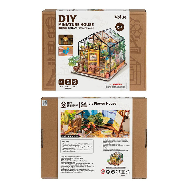 ROBOTIME Rolife 3D-Puzzle Cathys Blumenhaus DIY Miniaturhaus DG104 - Bild 3