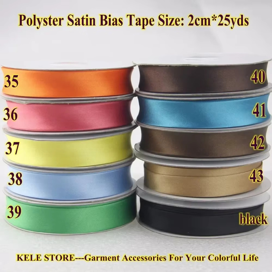 Polyester-Satin-Schrägband in Multicolour, Breite: 2 cm, Länge: 22,86 m - Bild 4