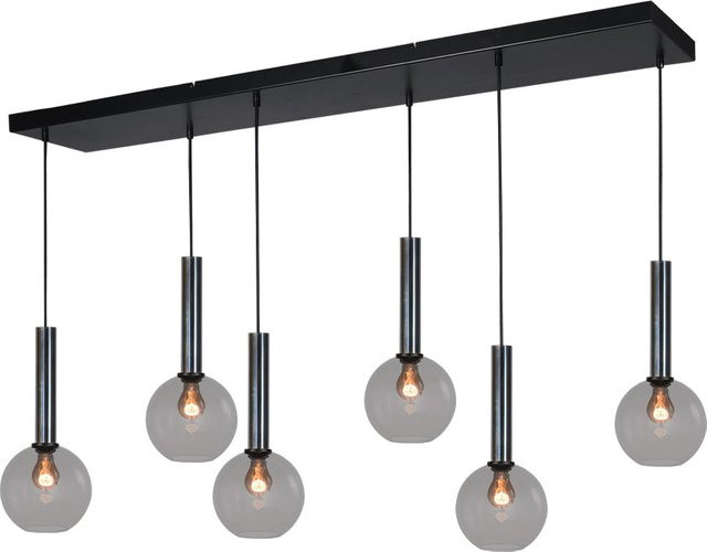 Masterlight Bella 2 Pendelleuchte 6-flammig mit rauchgrauem Glas in modernem Design - Bild 1