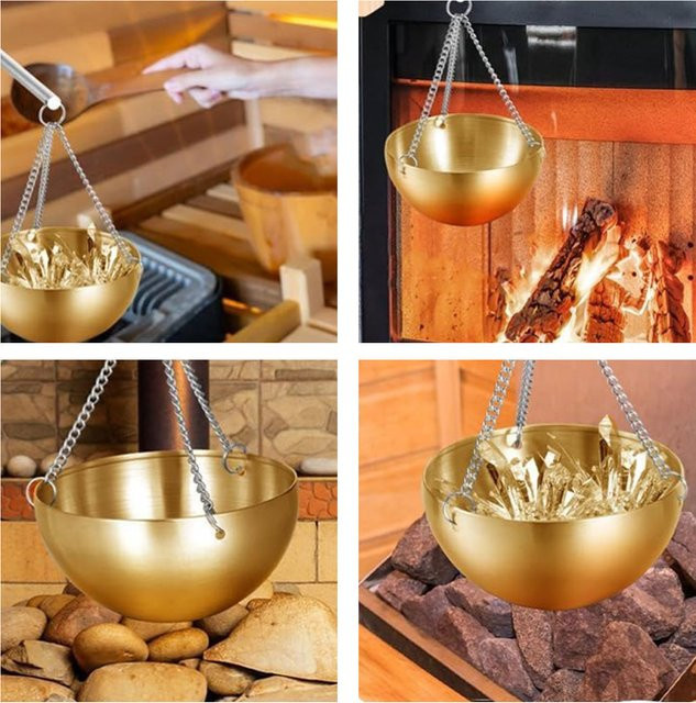 LEENKEA Sauna-Ölbehälter aus Edelstahl in Gold als Aromatherapie-Ölhalter und Duftöl-Diffusor-Schale - Bild 1