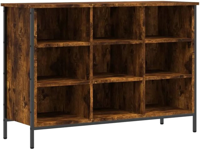 vidaXL Schuhregal Räuchereiche in Braun aus Holzwerkstoff und Stahl B/T/H: 100 x 35 x 70 cm - Bild 1