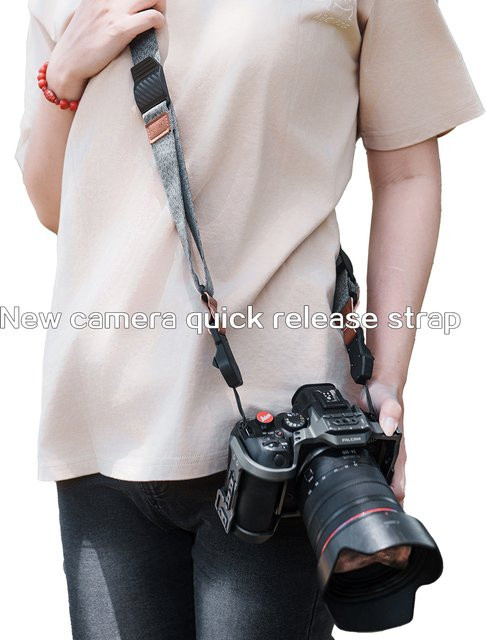 LVSHE Kameragurt mit Quick Release kompatibel mit Canon R62 R8 R10 R100 R50V und Nikon ZFC Z50 Z8 Z9 D850 in Grau - Bild 1