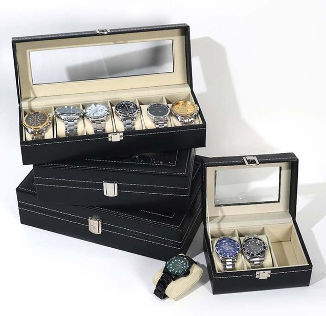 FancyWrist Uhrenbox PU Leder, Schwarz, Herren - Bild 1