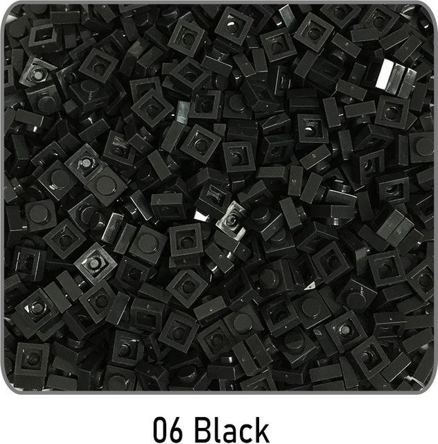 IAJIALE Bausteine Dünne Figuren Steine 1x1, 100-teiliges Set, Bunt / Mehrfarbig, Schwarz - Bild 1