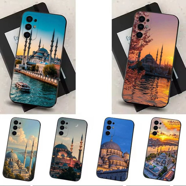 Handyhülle mit Istanbul Türkei Landschaft Motiv für Samsung Galaxy S25 S24 S23 S22 S21 S20 Ultra Plus FE Lite in Schwarz und Multicolour - Bild 1