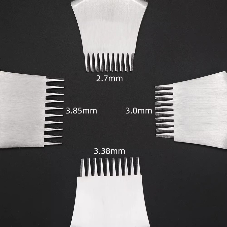 QJH Lederstanzwerkzeug Meißel aus Stahl in Silber mit den Größen 2,7 mm, 3,0 mm, 3,38 mm und 3,85 mm - Bild 2