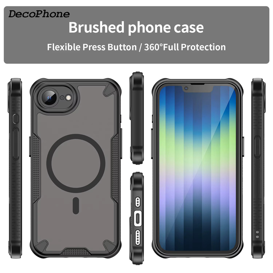 DecoPhone Matte Schutzhülle für iPhone 17e und 16e in Schwarz, Transluzente Hautfreundliche Rückseiten-Hülle - Bild 4