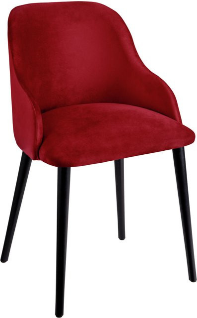VEGA Polsterstuhl Almonda aus Samt in Rot mit schwarzem Gestell, B/T/H: 54 x 64 x 77,5 cm - Bild 1