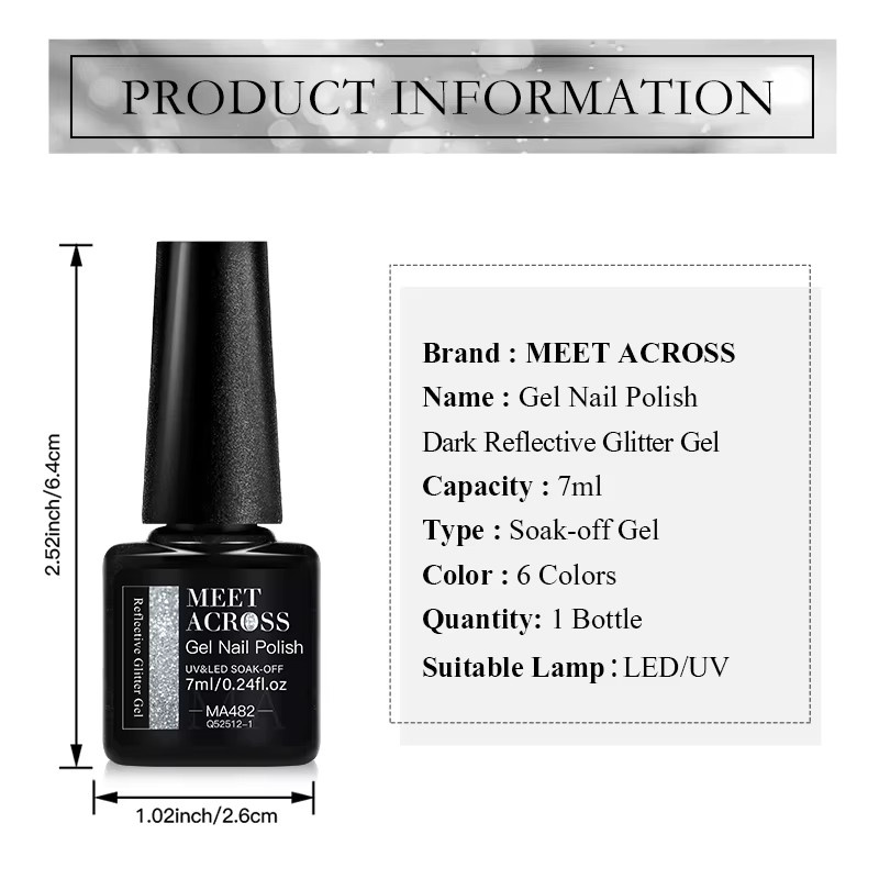MEET ACROSS Red Series Glitzer-Gel-Nagellack, 7 ml - Bild 6