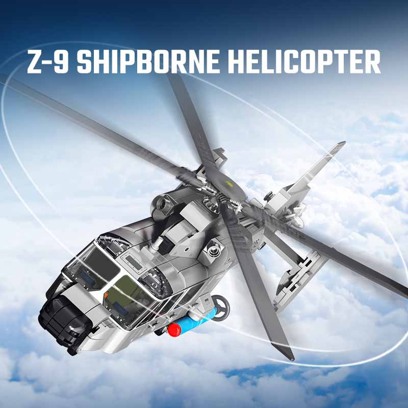 SEMBO Z-9 Bordhubschrauber Bausteine Flugzeug 449 Teile ab 6-12 Jahre - Bild 2