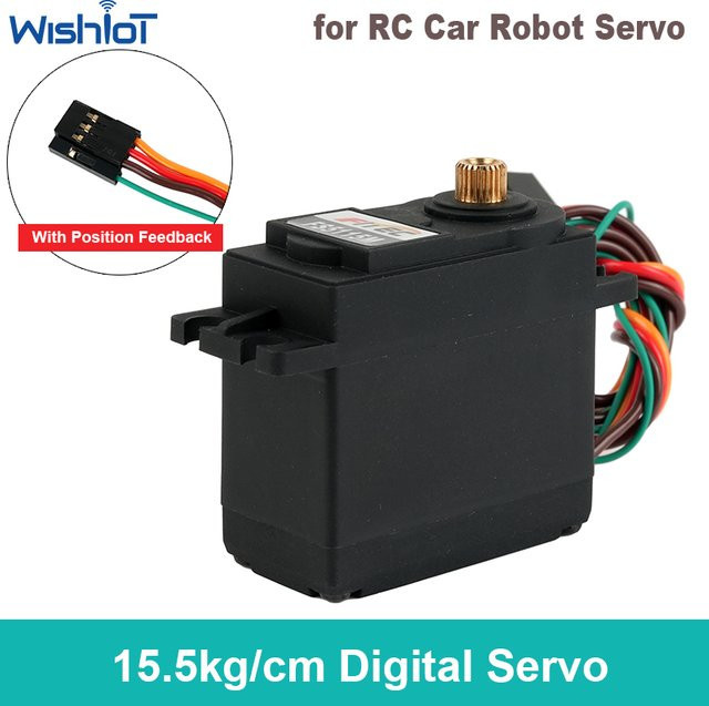 wishiot Digitalservo FS5115M-FB, Metallgetriebemotor, 15,5 kg/cm, 180 ° - Bild 1