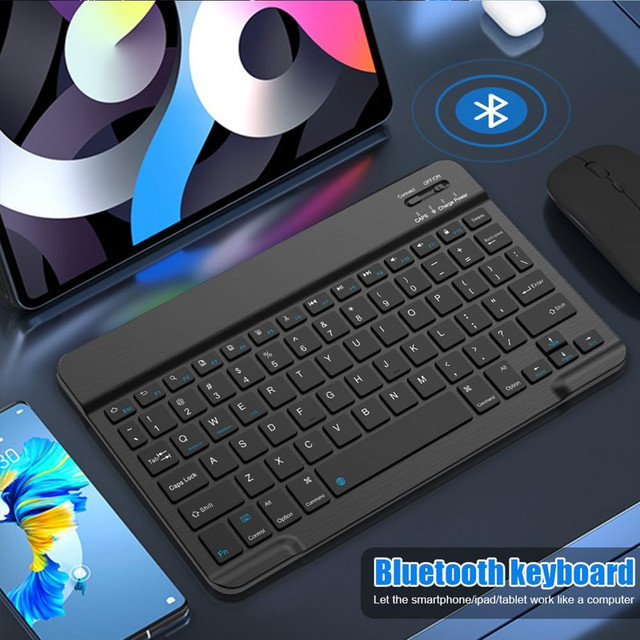 Drahtlose Bluetooth Mini-Tastatur mit 78 Tasten in Schwarz für Android, iOS und Windows - Bild 1