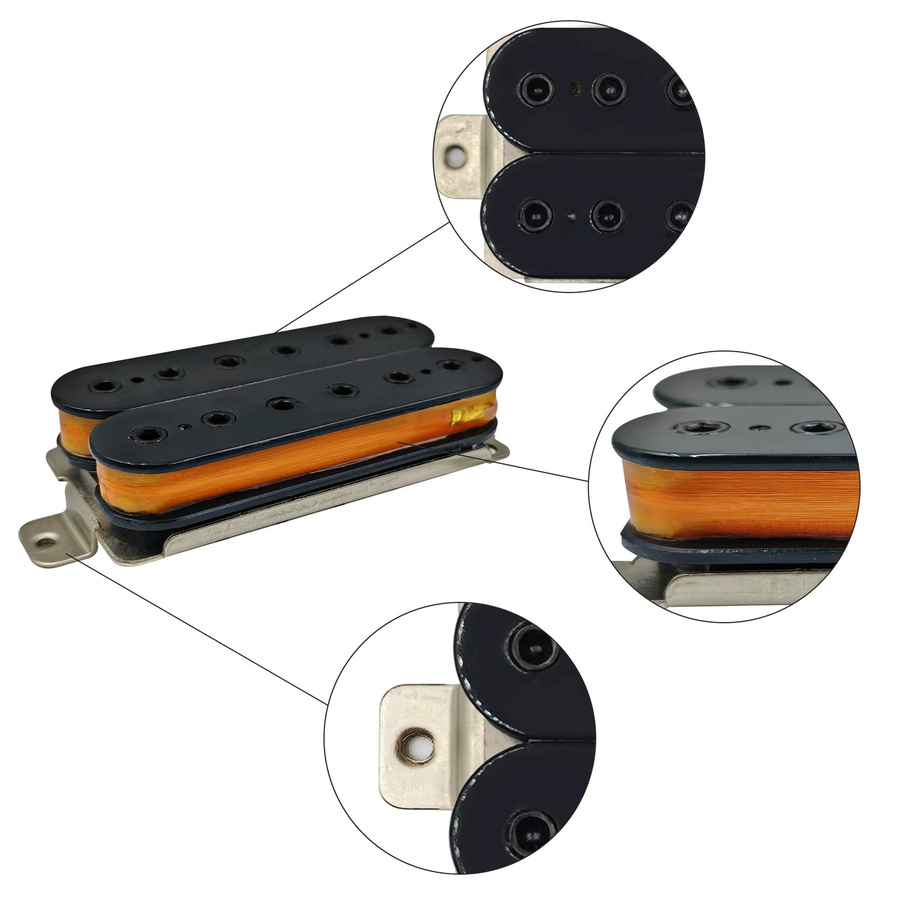 Phrilam High Output Alnico 5 Humbucker-Tonabnehmer-Set für E-Gitarren in Weiß, Hals 50 mm und Brücke 52 mm - Bild 1