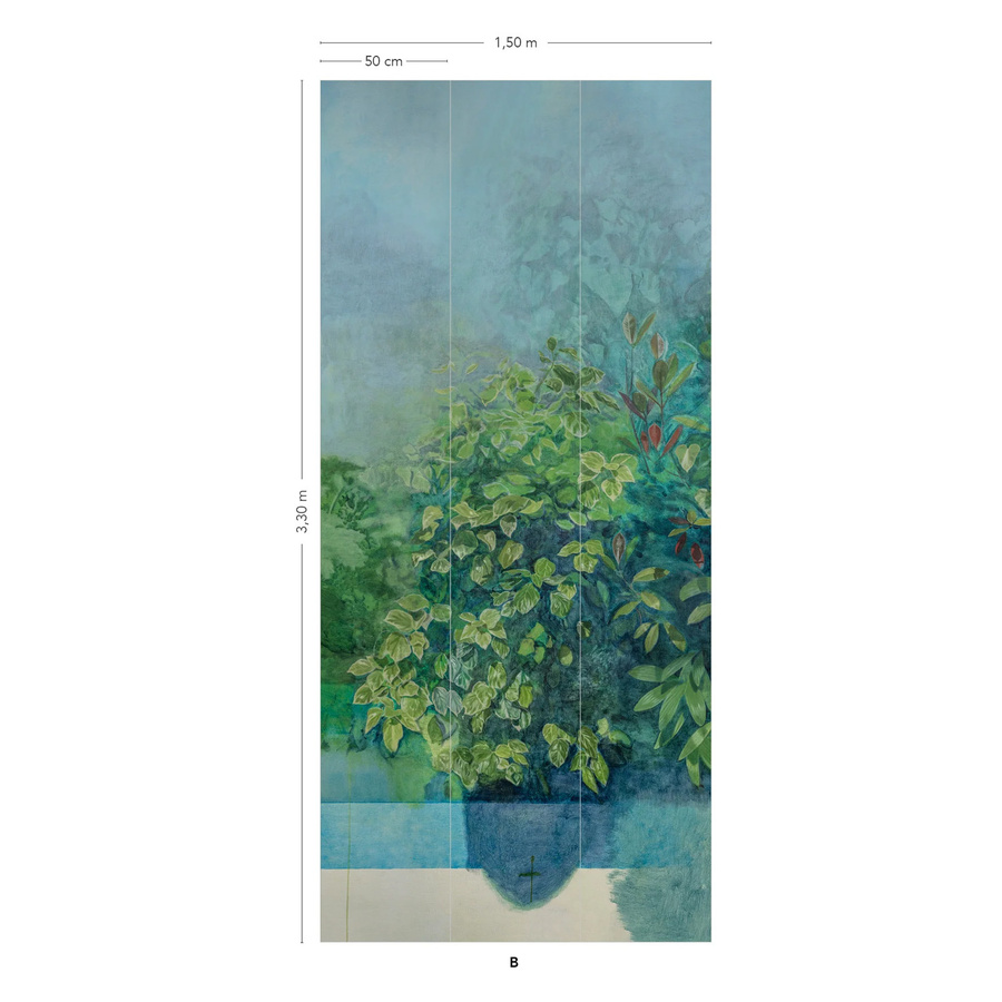 Isidore Leroy Mural Exploration Wandpaneel Panel B in Grün, Blau und Multicolour mit floralem Design - Bild 1