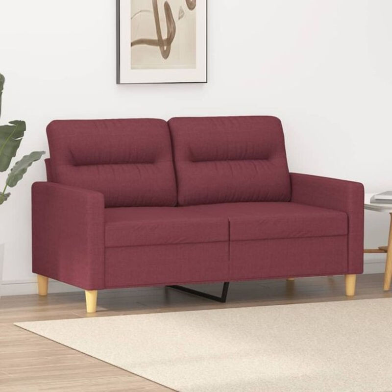 Vidaxl 2-Sitzer-Sofa in Rot aus Stoff und Metall, Modernes Design, Breite: 120 cm - Bild 1