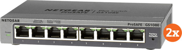 Netgear GS108E Duo Pack Ethernet LAN Netzwerk-Switch, Schwarz - Bild 1