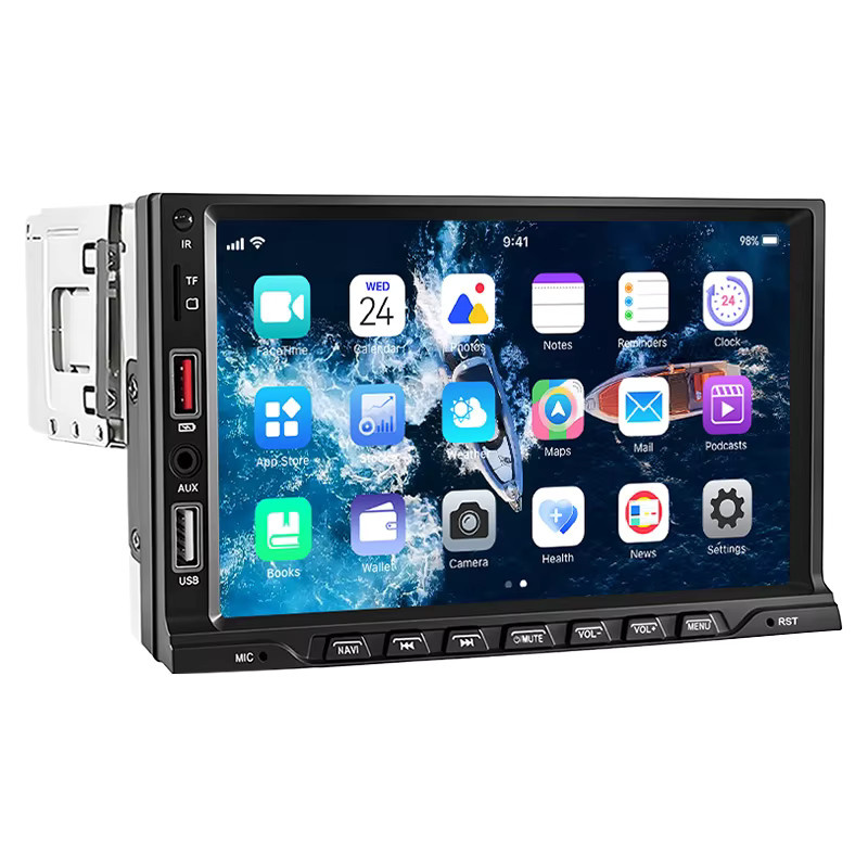 VENBES 1 DIN Autoradio mit 7 Zoll HD Touchscreen, Spiegelverbindung, Bluetooth 5.0, USB, TF, FM und Rückfahrkamera in Schwarz - Bild 7