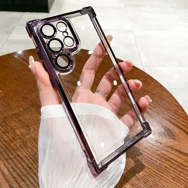 Stoßfeste transparente Schutzhülle mit klarer Beschichtung für Samsung Galaxy S24 S23 S22 S21 S20 FE Plus Note10 A55 A54 A53 in Schwarz - Bild 1