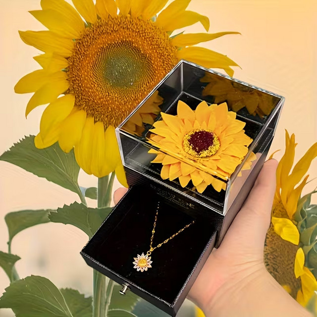 Halskette Sonnenblumen, Gold, Unisex - Bild 1