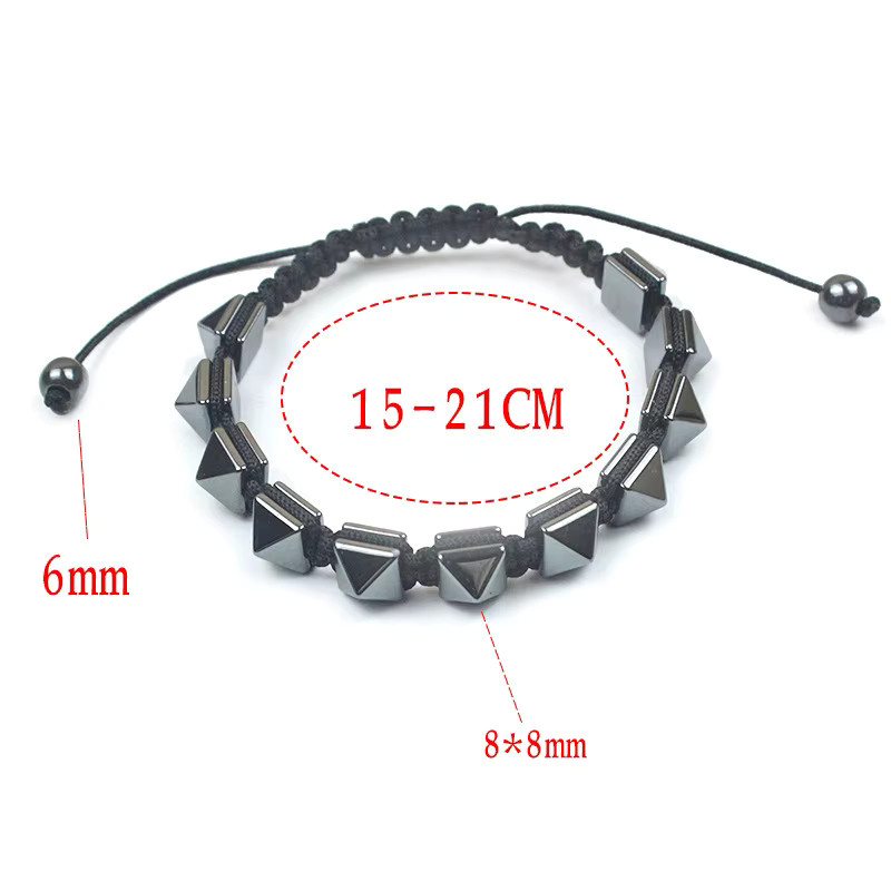 Abay Armband, Hämatit-Stein, Schwarz, Herren, Punk - Bild 2