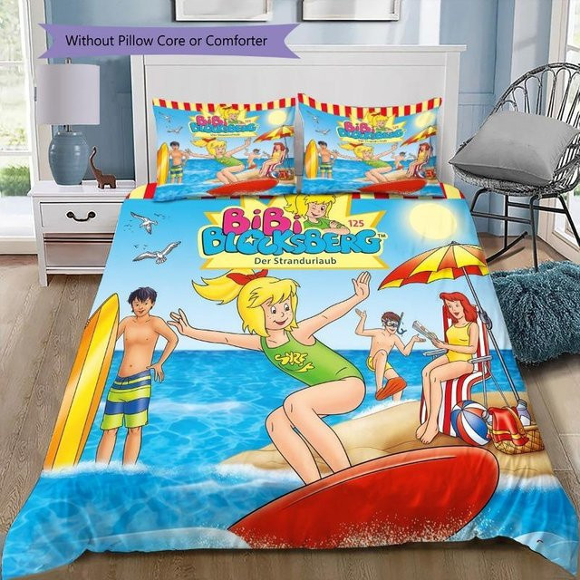 Bibi Blocksberg Bettwäsche-Set mit 2 Kissenbezügen in Blau, B/H: 135 x 200 cm - Bild 1