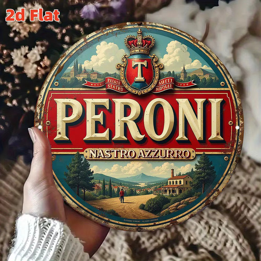 Peroni Beer Wanddekor aus Metall in Rot, Wandkunst-Schild für Innen- und Außenbereich, Breite: 20 cm, Höhe: 20 cm, Tiefe: 20 cm - Bild 4