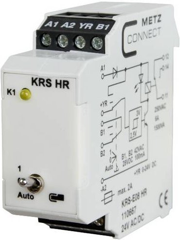 Metz Connect Schwellwertschalter 24 V/AC, V/DC mit 1 Wechsler in Weiß 110667 - Bild 1