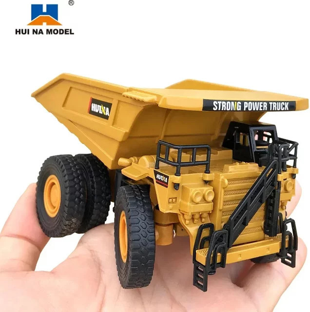 HUINA Mini Diecast Legierung Muldenkipper Bulldozer, Modell Bau Engineering Lkw, 1:60, Metall - Bild 1