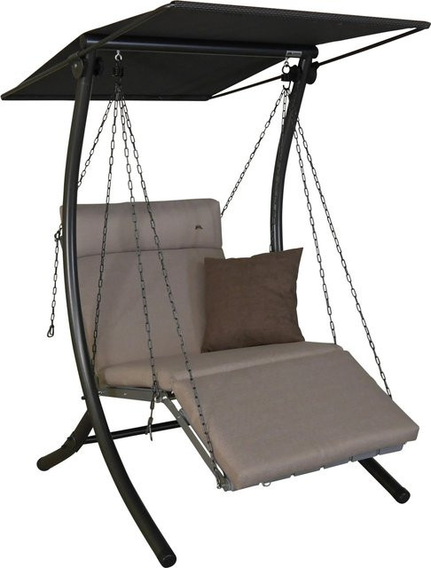 Angerer Hollywoodschaukel 1-Sitzer Luxus Smart in Beige Sand mit Sonnendach und Polstern - Bild 1