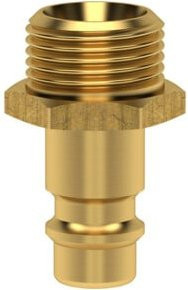 Lüdecke Stecknippel für Kupplung NW 7,2mm Serie ES aus Messing in Gold, AG G1/2 - Bild 1