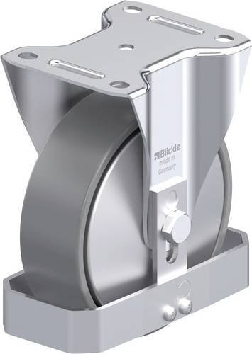Blickle B-PO 160K-ELS-FA-FS Stahlblech-Bockrolle in Grau mit Kunststoffrad, Durchmesser: 160 mm, Tragfähigkeit: 400 kg - Bild 1