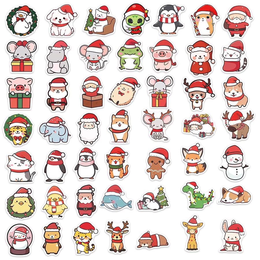 50 Stück Wasserdichte Weihnachts Tiere Graffiti Aufkleber in Multicolour von BulingBulingStickers Shop - Bild 2