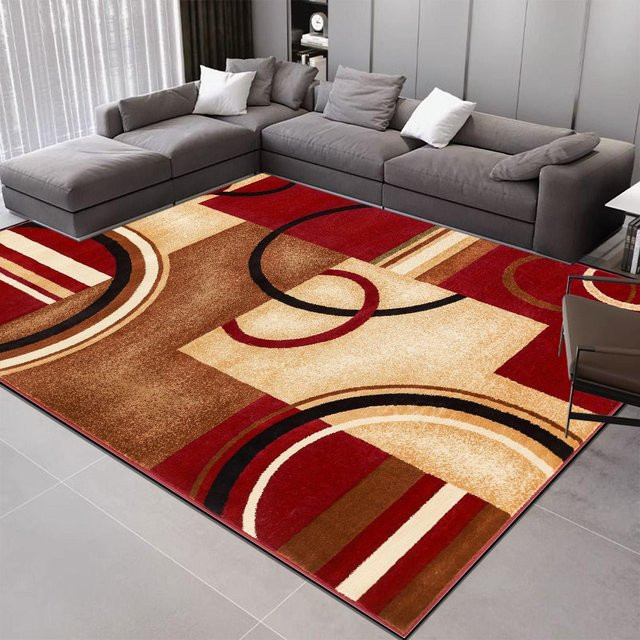 Karpetti Geometrie Teppich im nordischen Design, weicher Flanell-Teppich für Wohnzimmer, Schlafzimmer oder Flur, Mehrfarbig, B: 80 cm, L: 160 cm - Bild 1