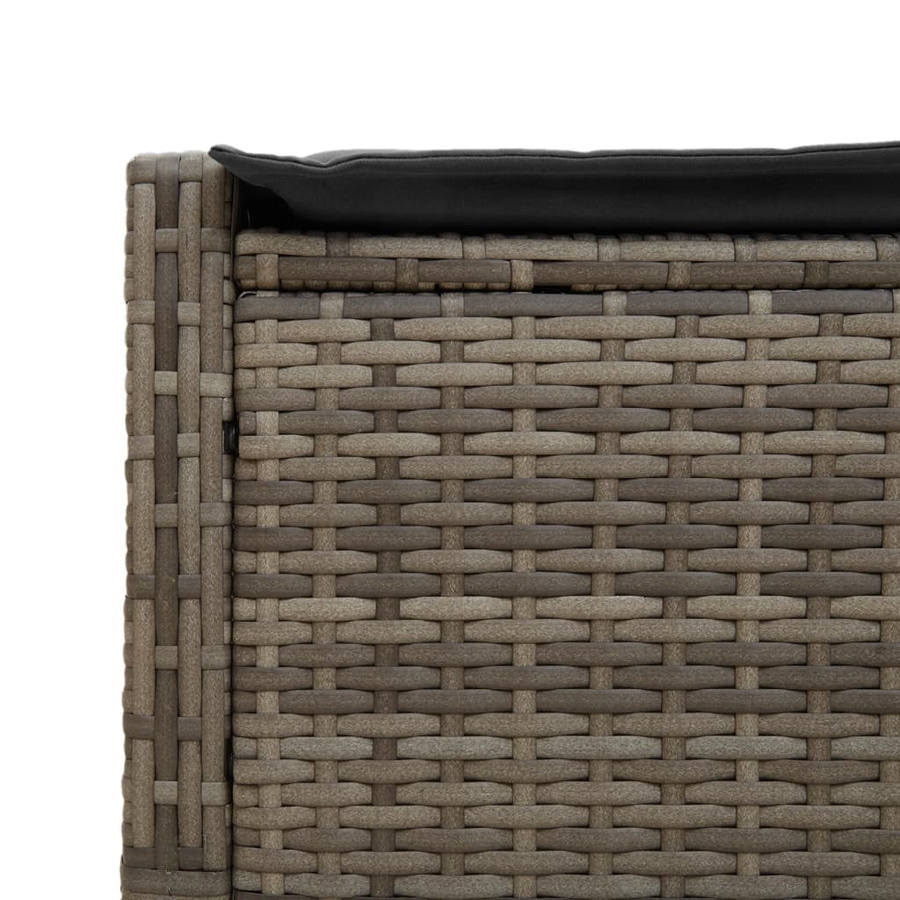 vidaXL Doppel-Sonnenliege aus Polyrattan mit Kissen in Grau und verstellbarer Kopfstütze - Bild 4