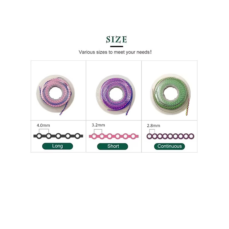 Dental Elastic Power Chains Zweifarbige Kieferorthopädische Gummibänder, 4,57 m - Bild 2