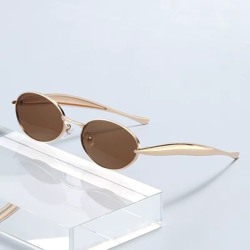 BMAD Sonnenbrille, oval, Metall, Vollrand, Gold, Damen - Bild 3