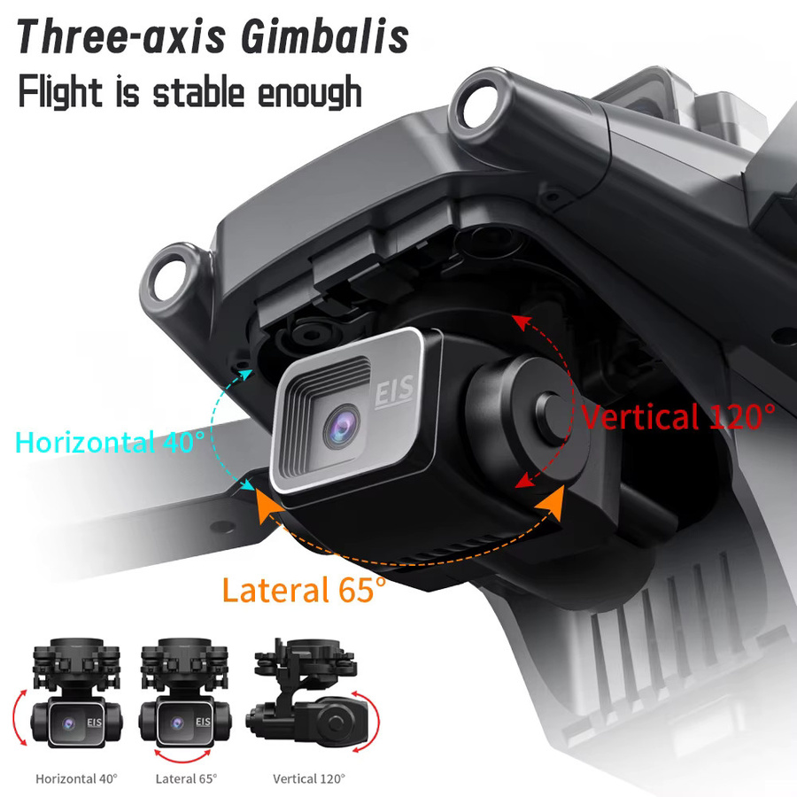 WDSZKMYF L600 Pro MAX Drohne mit 8K HD Kamera, 3-Achsen Gimbal, GPS, Hindernisvermeidung und 5G WIFI FPV, Grau - Bild 3