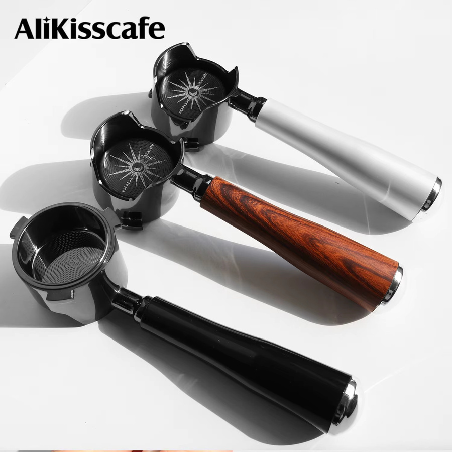 AliKisscafe Bodenloser Siebträger 51 mm in Schwarz aus Edelstahl für Delonghi La Specialista EC9555 EC9335 Espresso-Zubehör - Bild 4